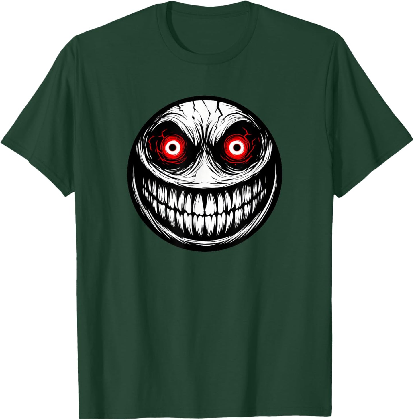 Evil Smile Face Creepy Red Eyes T-Shirt - T-Shirt | Forest