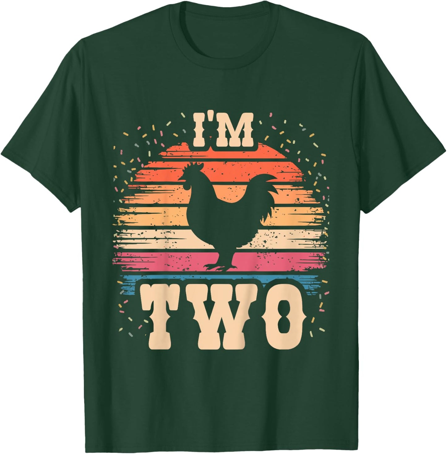 Chicken 2 Year Old Birthday Boy Girl 2nd Chicken Birthday T-Shirt - T-Shirt | Forest