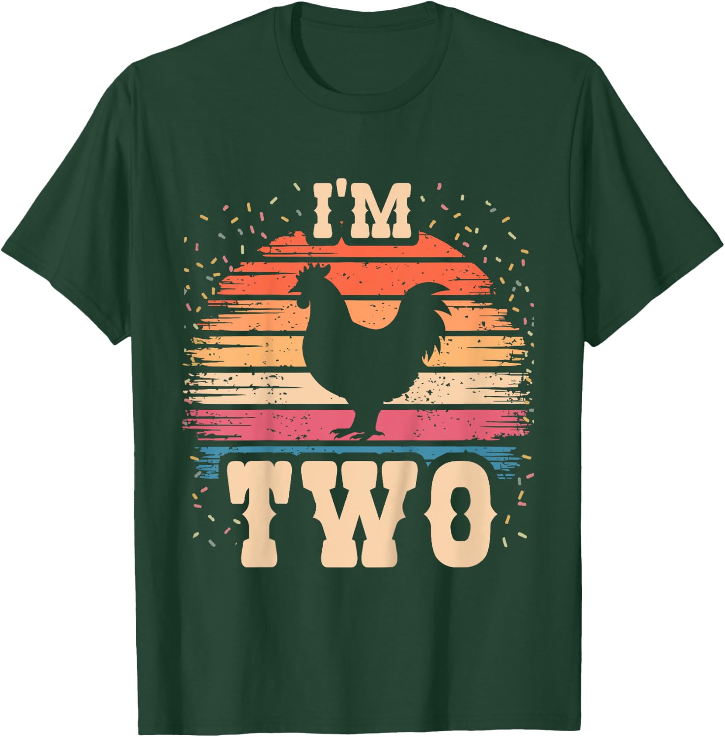 Chicken 2 Year Old Birthday Boy Girl 2nd Chicken Birthday T-Shirt - T-Shirt | Forest