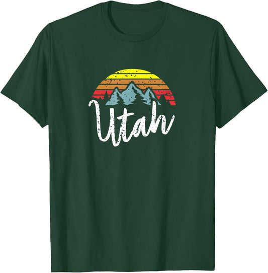 Utah Retro Eighties Style Mountains Design, Great Gift T-Shirt - T-Shirt | Forest