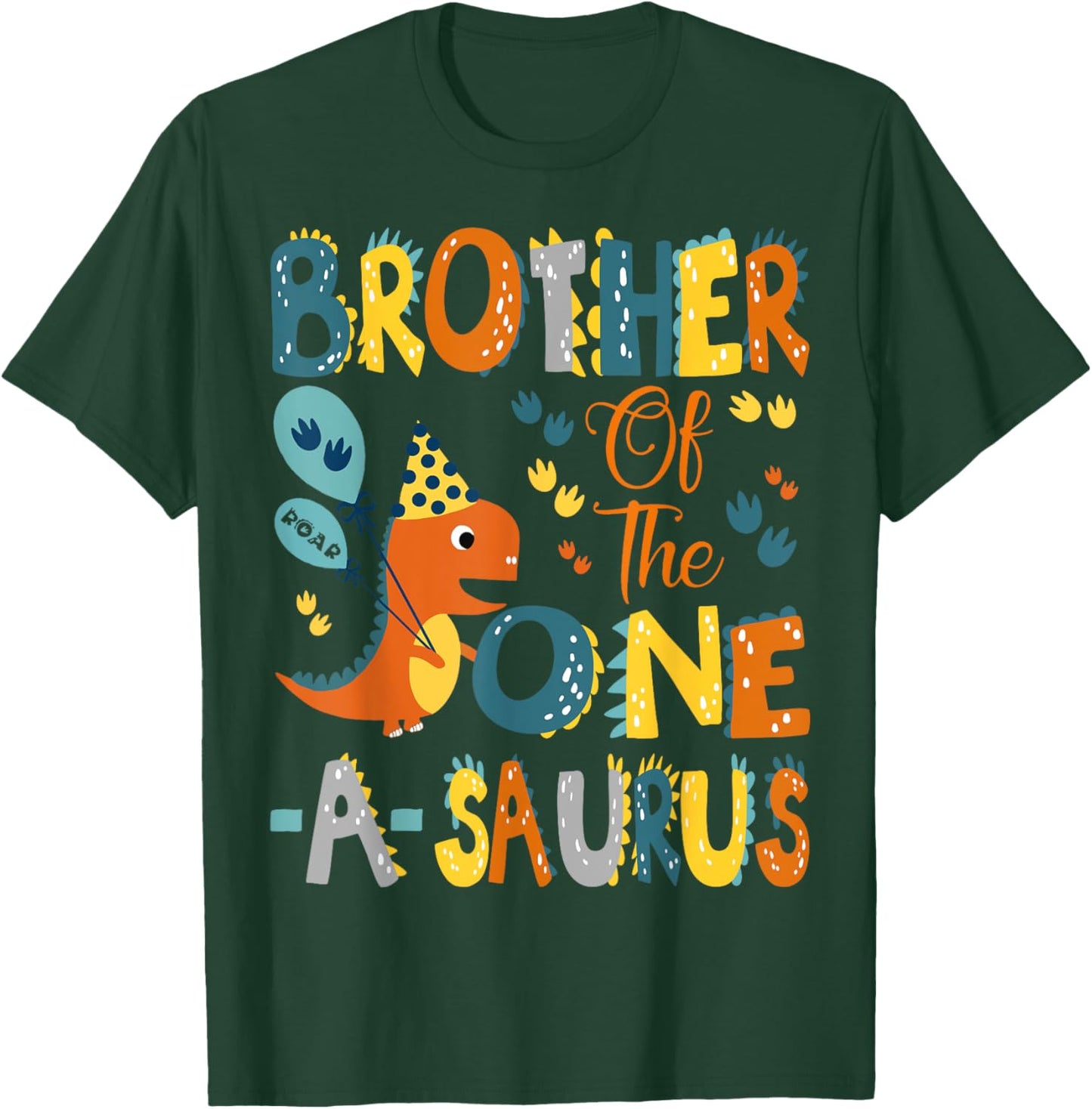 Brother Of The One-A-Saurus 1St Birthday Dinosaur Party T-Shirt - T-Shirt | Forest