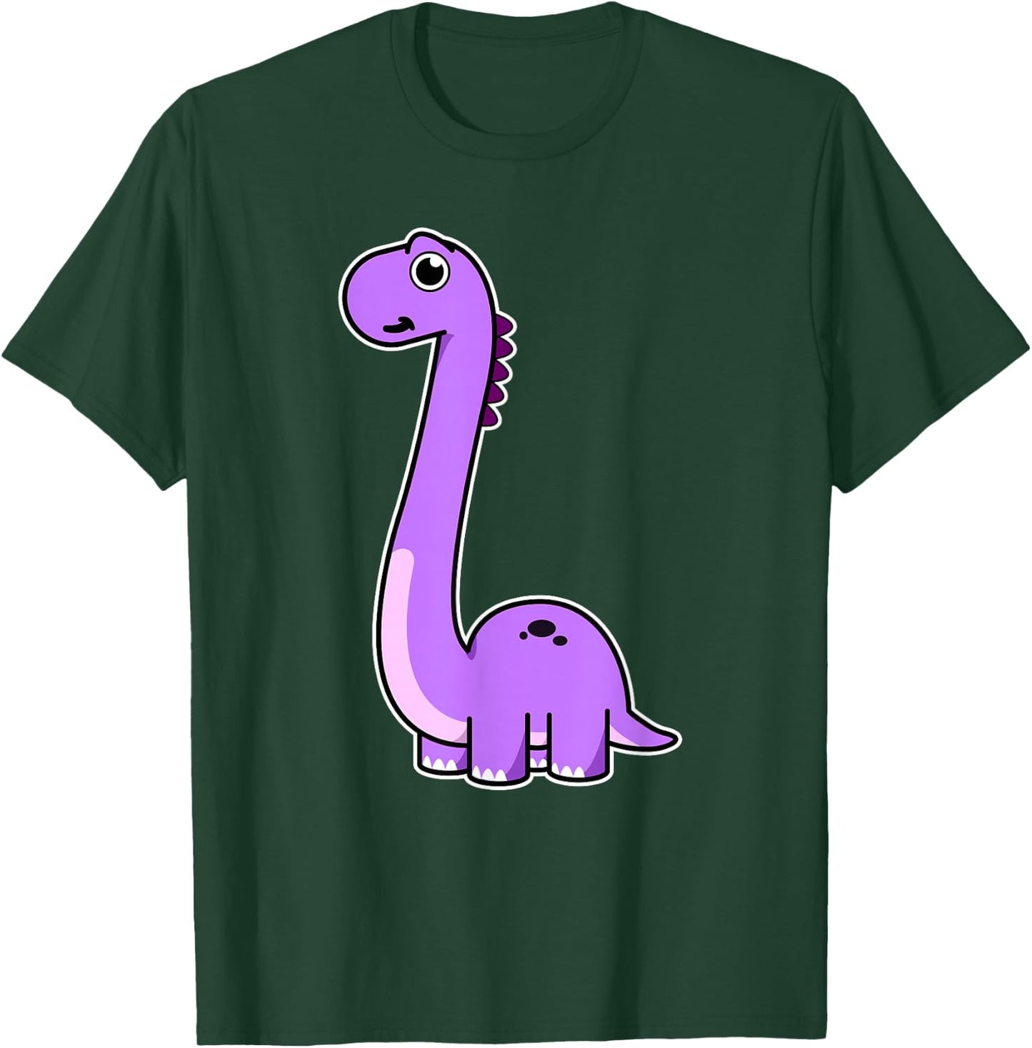 Cute Brontosaurus Dinosaur - Purple Dino Adult and Kids T-Shirt - T-Shirt | Forest
