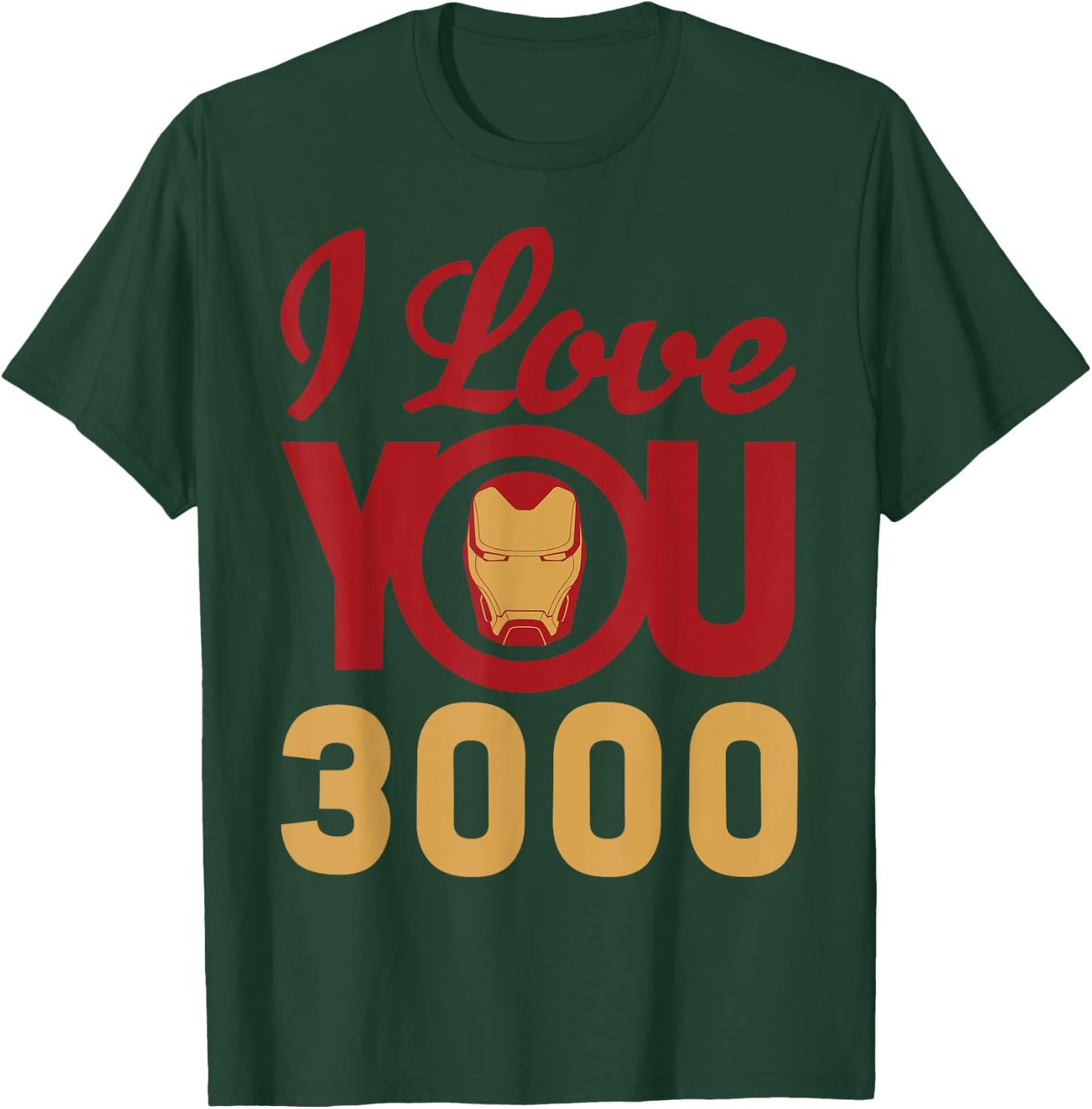 Marvel Avengers Endgame Iron Man I Love You 3000 Helmet Logo T-Shirt - T-Shirt | Forest