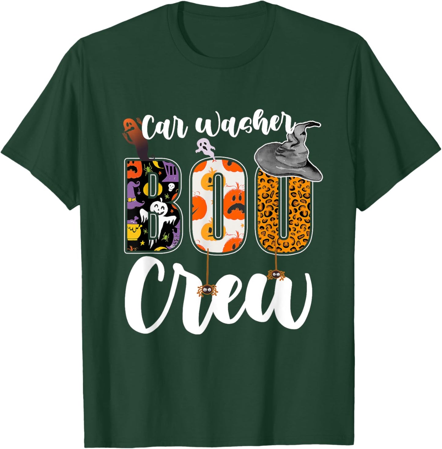 Car Washer Boo Crew Halloween Matching Carwash T-Shirt - T-Shirt | Forest