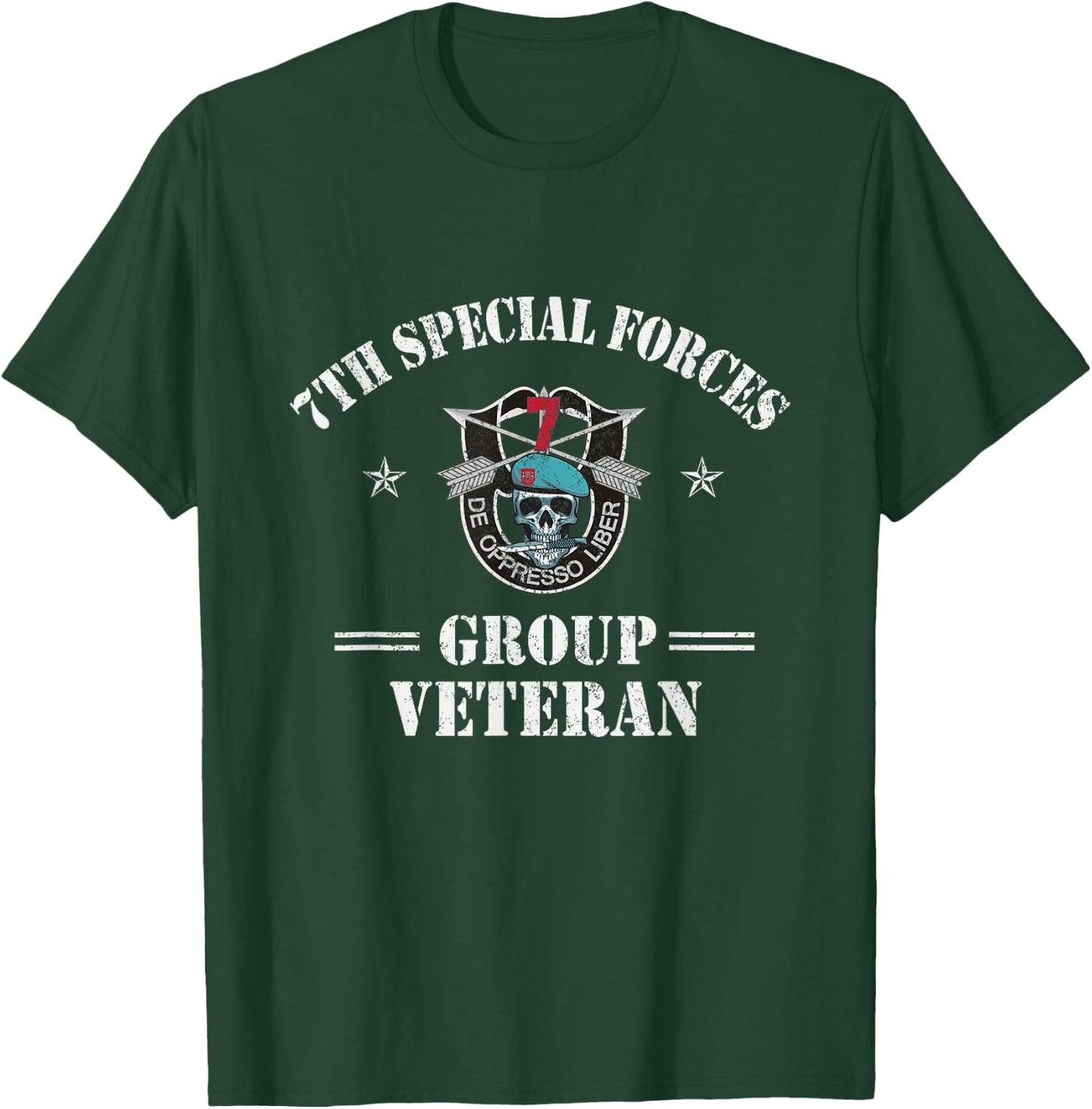 7th Special Forces Group Veteran 7th SFG Memorial 4th July T-Shirt - T-Shirt | Forest