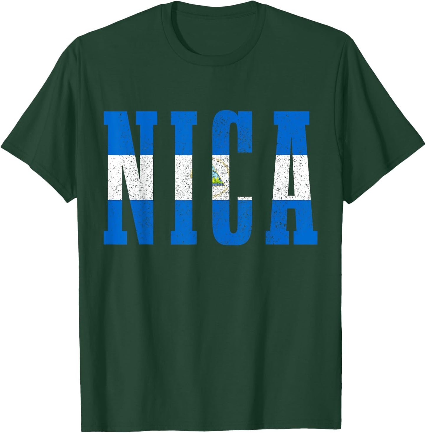 Nicaragua Flag Vintage Souvenir T-Shirt - T-Shirt | Forest