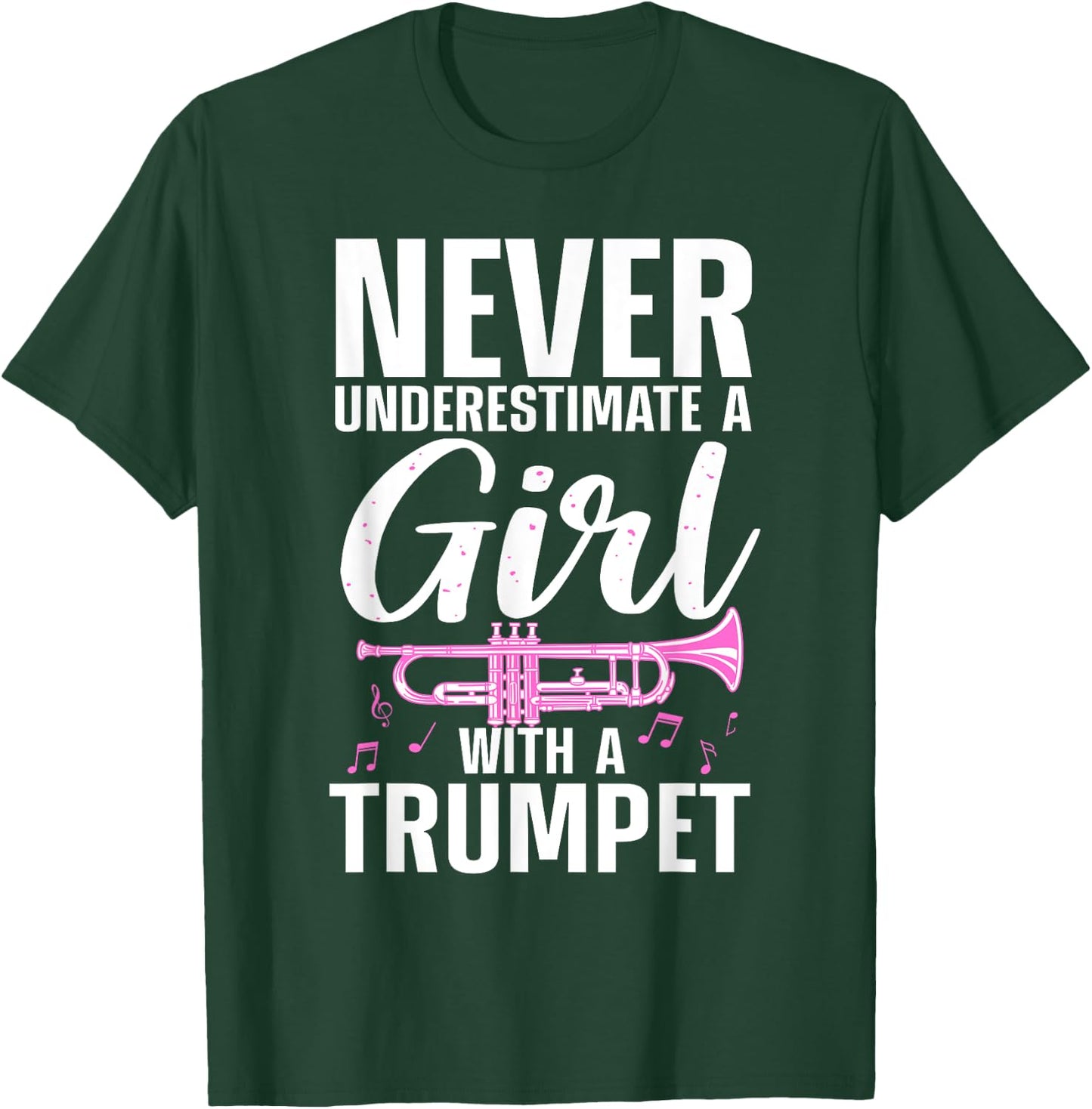 Cool Trumpet Girls Marching Band Trumpet Player T-Shirt - T-Shirt | Forest