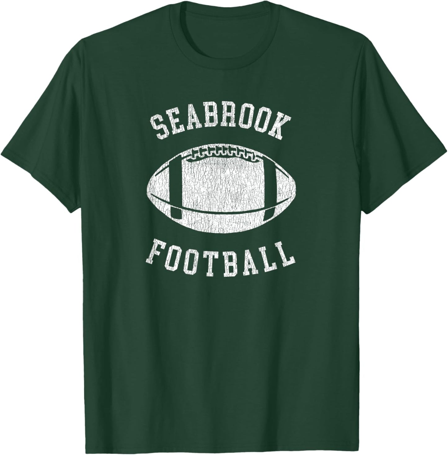Seabrook Football Distressed Vintage 80's Throwback Classic T-Shirt - T-Shirt | Forest