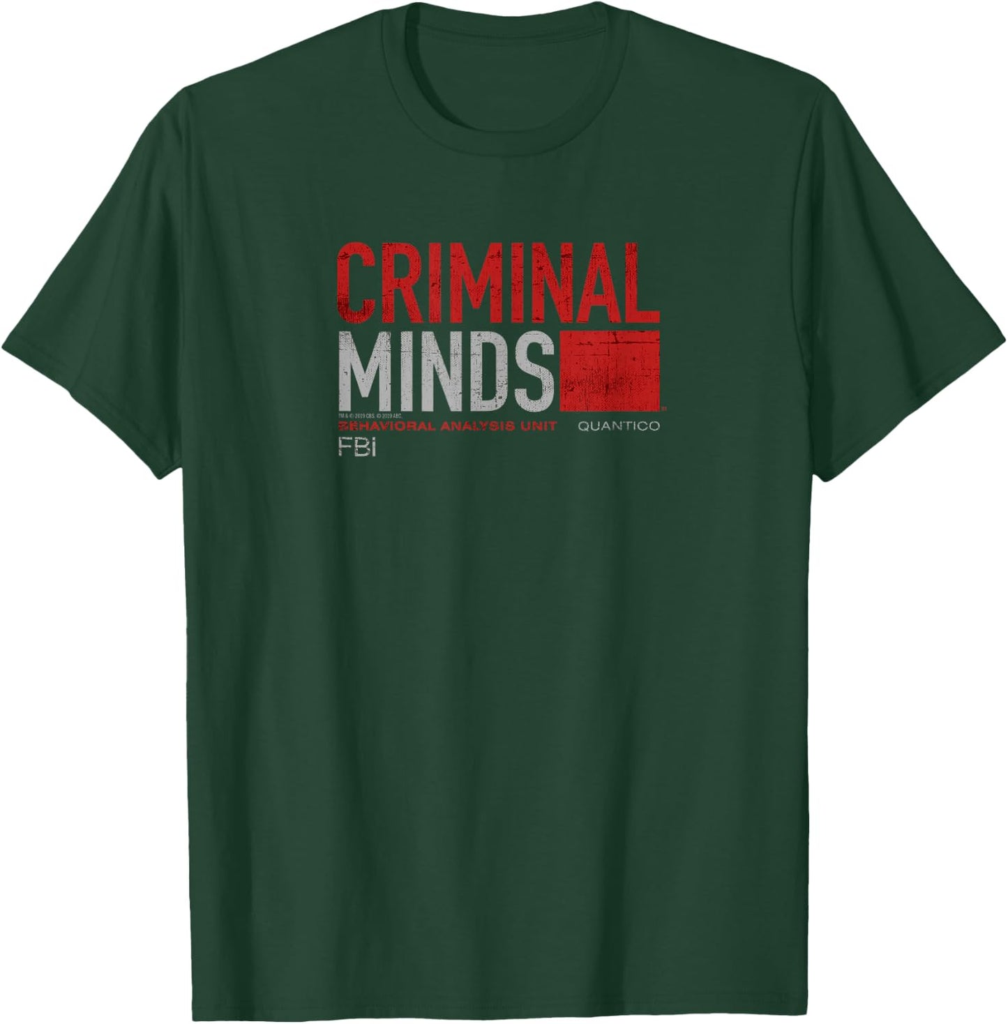 CBS Criminal Minds Distressed BAU Quantico T-Shirt - T-Shirt | Forest