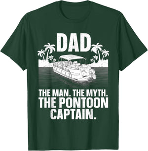 Funny Pontoon Dad Art Boating Pontoon Boat Captain T-Shirt - T-Shirt | Forest