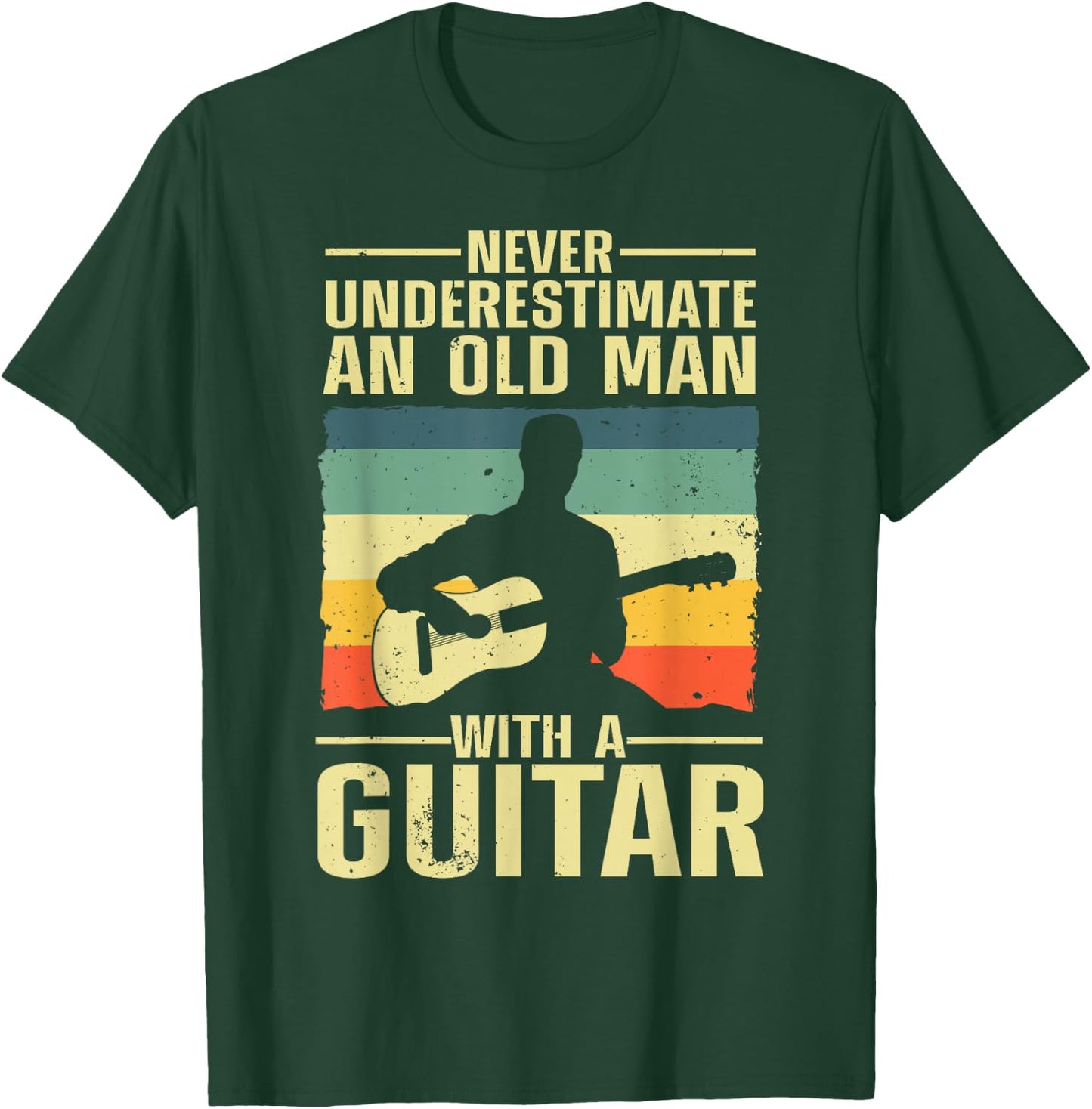 Cool Guitar Design For Grandpa Men Guitar Player Guitarist T-Shirt - T-Shirt | Forest