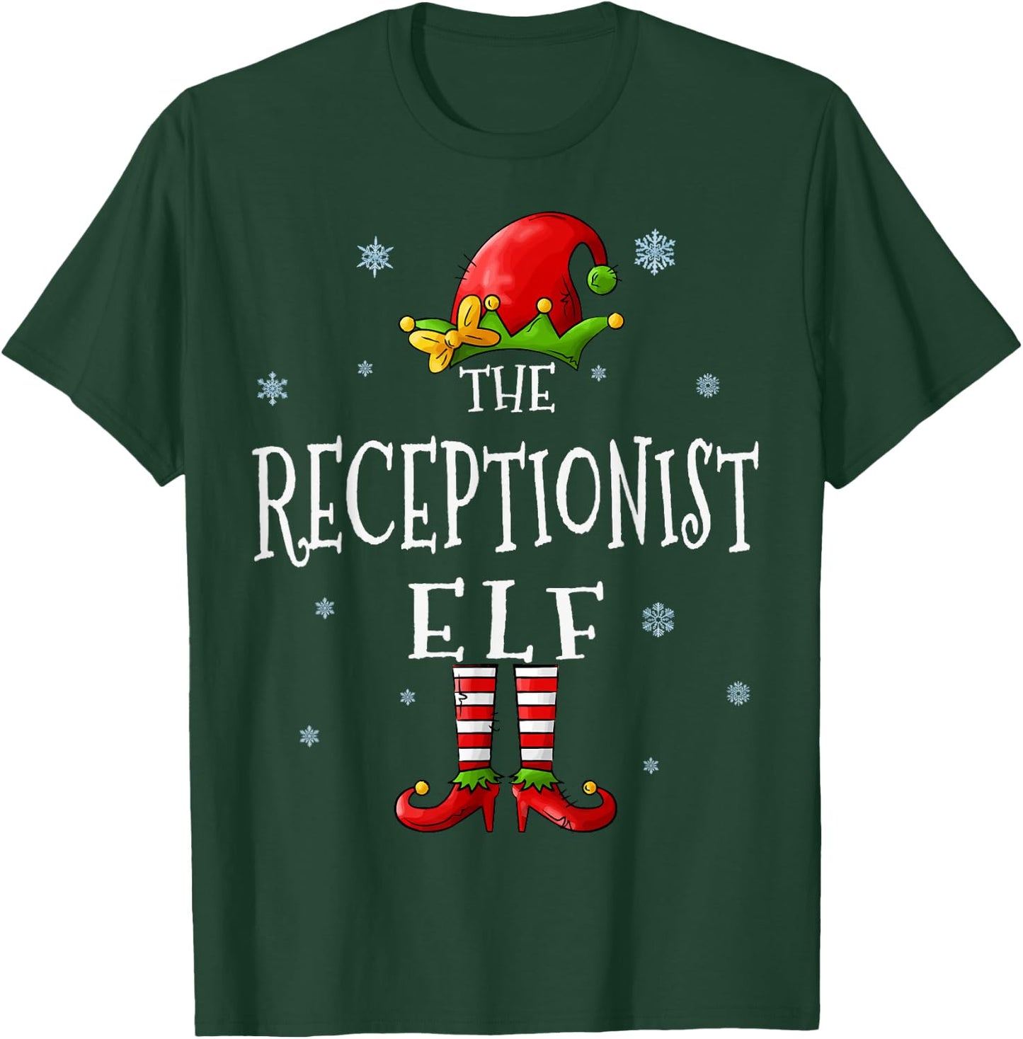 The Receptionist Elf Squad Funny Groupe Matching Christmas T-Shirt - T-Shirt | Forest