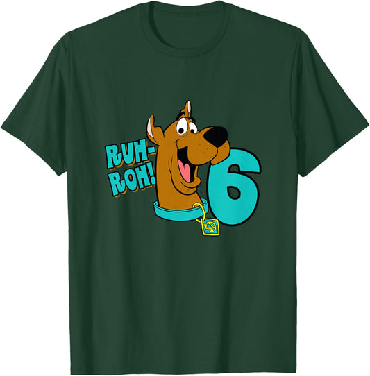 Kids Scooby-Doo 6th Birthday Ruh-Roh! I'm 6! T-Shirt - T-Shirt | Forest