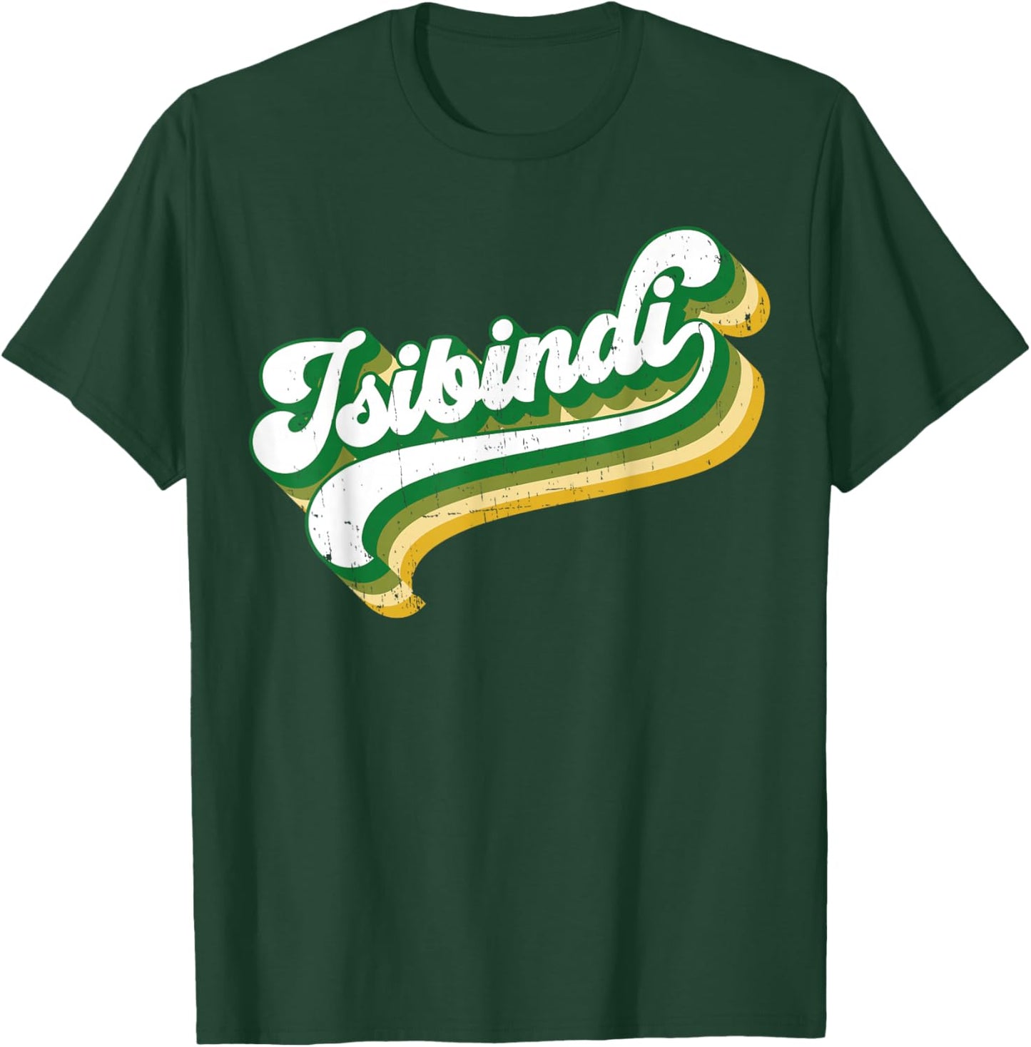 Isibindi - Colorful Groovy Retro Style School Spirit Wear T-Shirt - T-Shirt | Forest