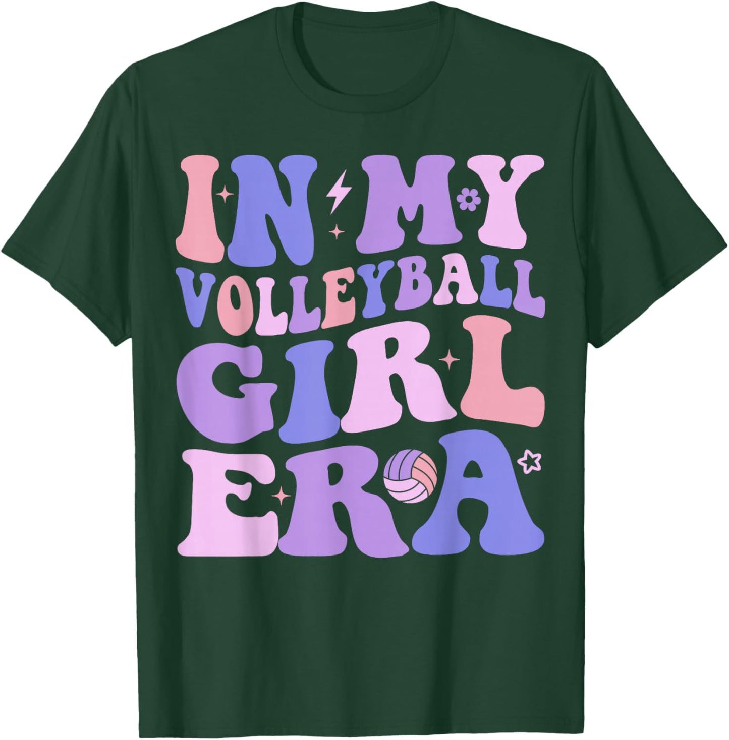 In My Volleyball Girl Era Cute Volleyball Lover Coach Sports T-Shirt - T-Shirt | Forest