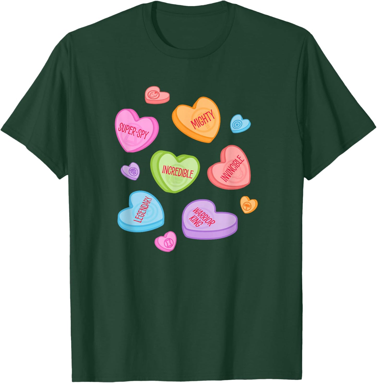 Marvel Avengers Candy Hearts Valentine's Day T-Shirt - T-Shirt | Forest