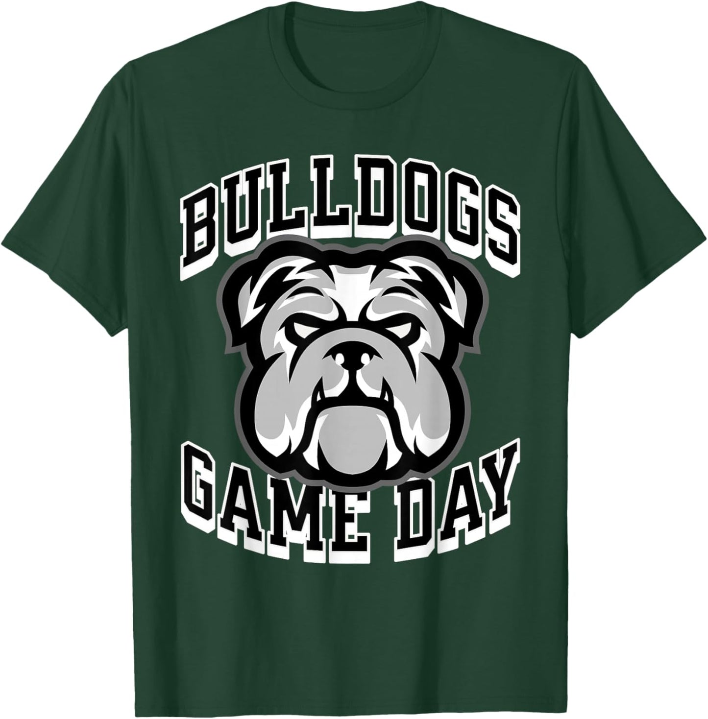 Bulldogs Game Day Sports Baseball Football Print Mom Dad T-Shirt - T-Shirt | Forest
