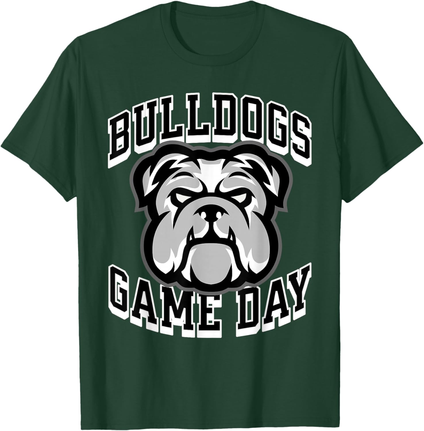 Bulldogs Game Day Sports Baseball Football Print Mom Dad T-Shirt - T-Shirt | Forest