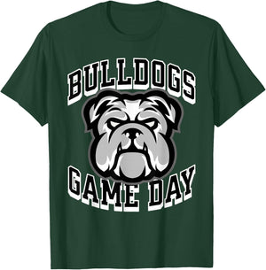 Bulldogs Game Day Sports Baseball Football Print Mom Dad T-Shirt - T-Shirt | Forest