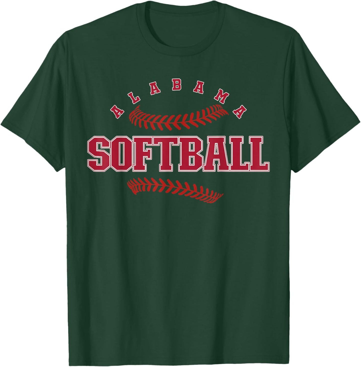Alabama Softball Vintage Kids Team Retro Softball Fan T-Shirt - T-Shirt | Forest