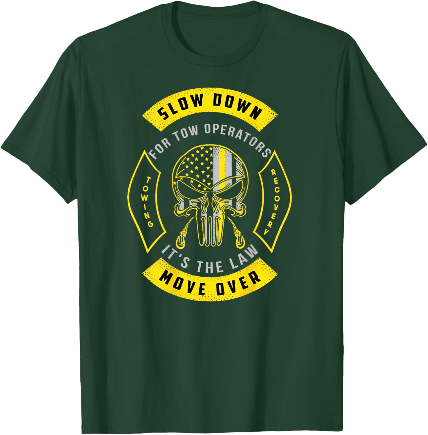 Tow Lives Matter Thin Yellow Line Tow Truck Driver Shirt T-Shirt - T-Shirt | Forest