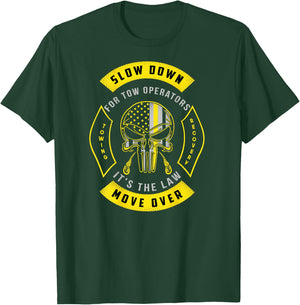 Tow Lives Matter Thin Yellow Line Tow Truck Driver Shirt T-Shirt - T-Shirt | Forest