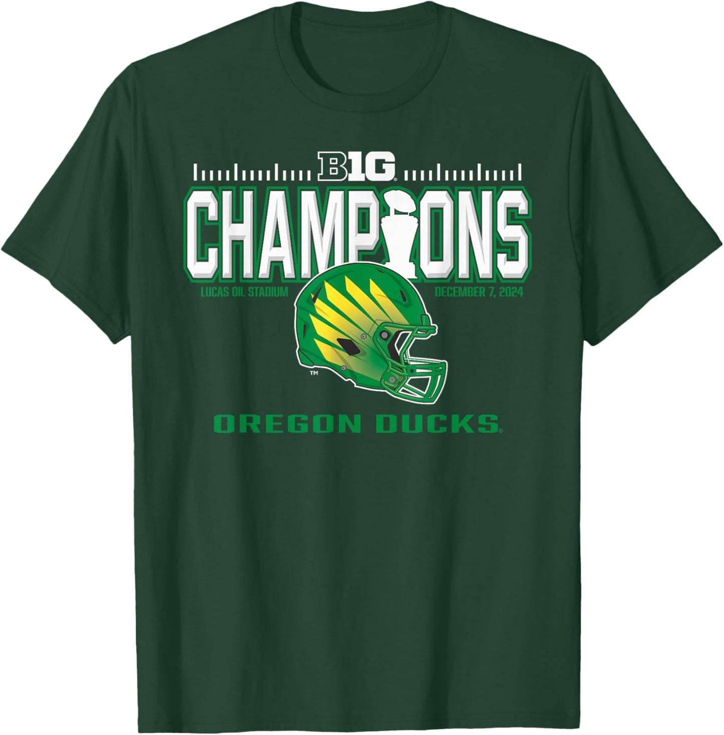 Oregon Ducks Big Ten Champs 2024 Football Locker Room T-Shirt - T-Shirt | Forest