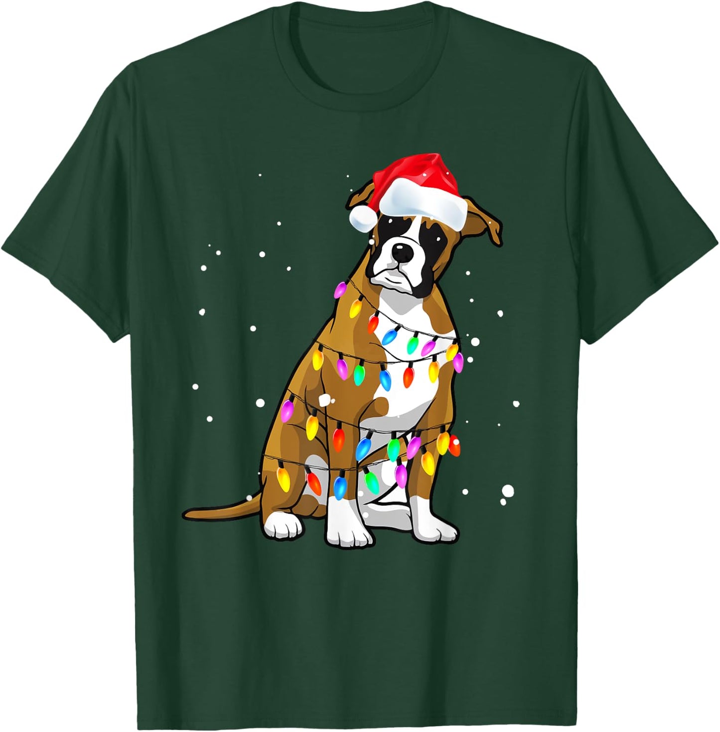 Boxer Christmas Boxer Dog Christmas Shirt Gift Men Women Kids T-Shirt - T-Shirt | Forest