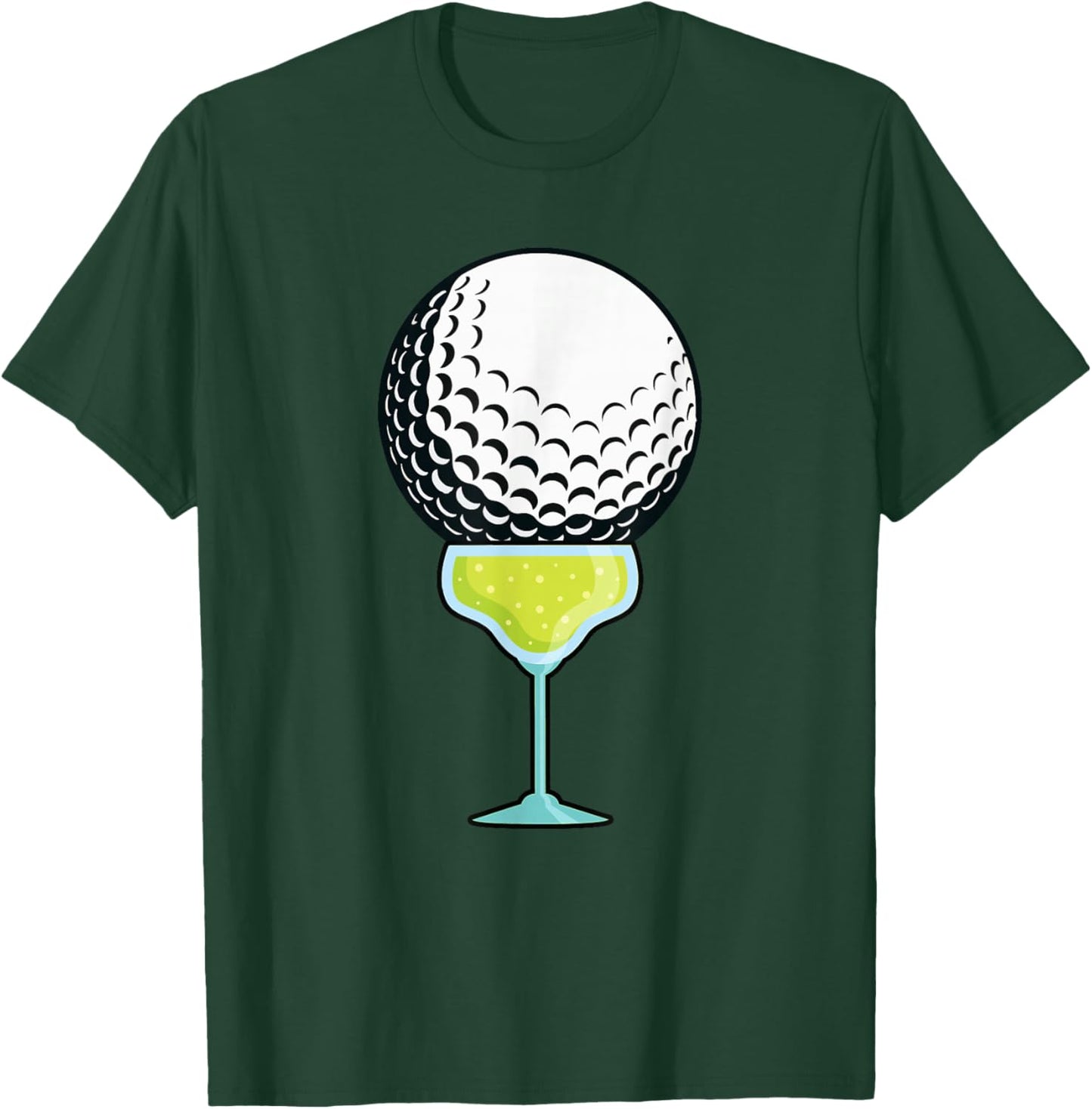 Funny Golf Ball on a Margarita Cocktail Golfer Golf Fan T-Shirt - T-Shirt | Forest