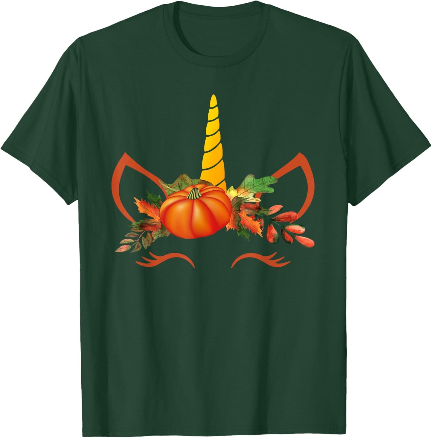 Cute Unicorn Pumpkin Shirts for Kids Halloween Thanksgiving T-Shirt - T-Shirt | Forest