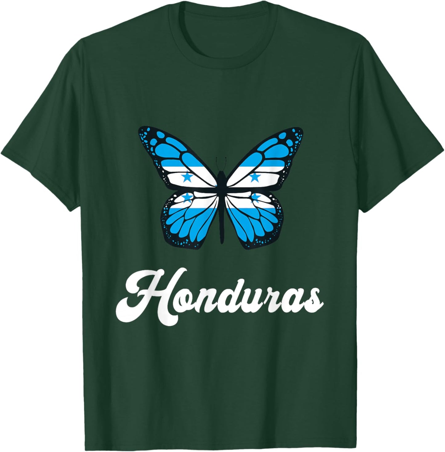 Honduras Flag Proud Butterfly Central America Honduran Roots T-Shirt - T-Shirt | Forest