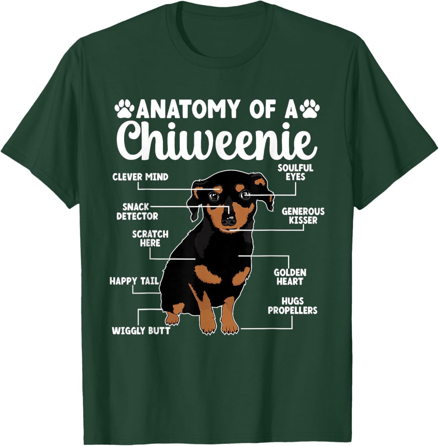 Anatomy Of A Chiweenie Owner Chiweenie Mom & Dad T-Shirt - T-Shirt | Forest