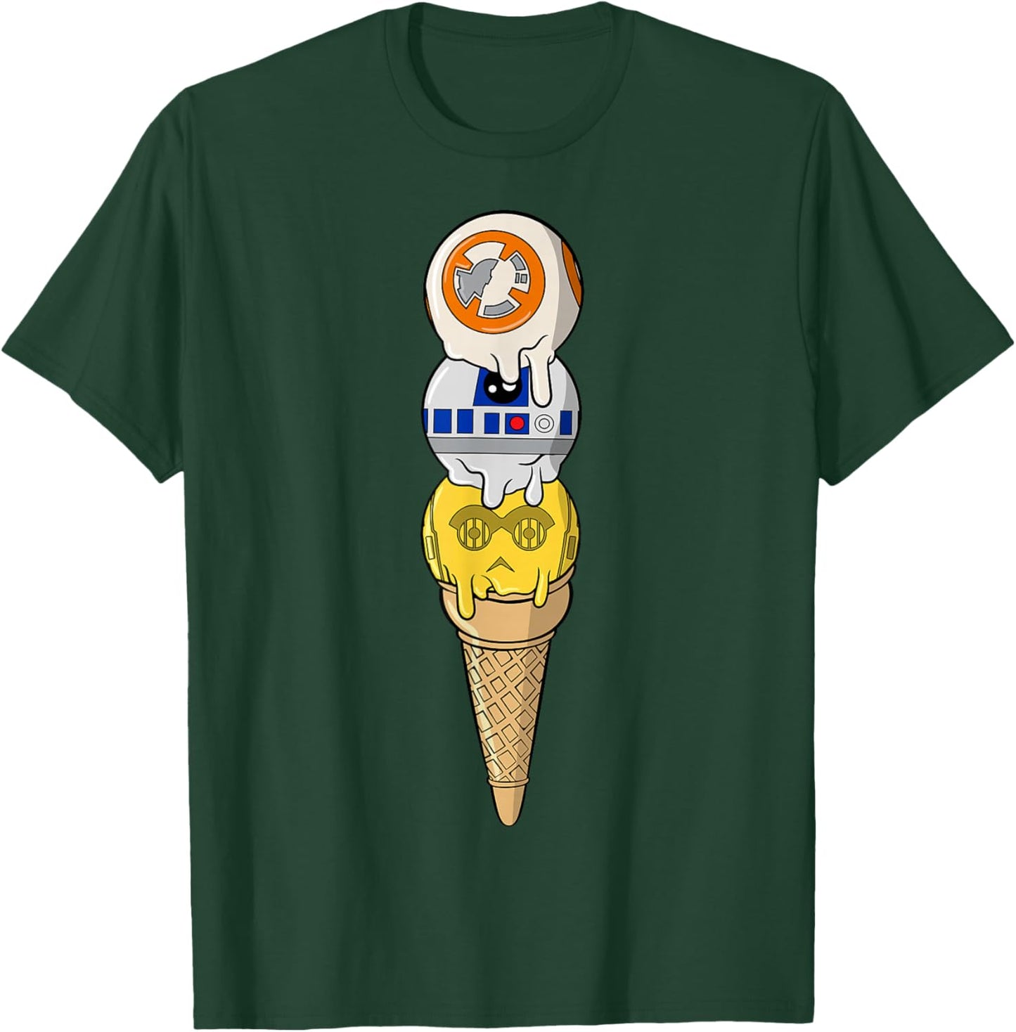 Star Wars Classic BB-8 R2-D2 & C-3PO Ice-Cream Scoops T-Shirt - T-Shirt | Forest