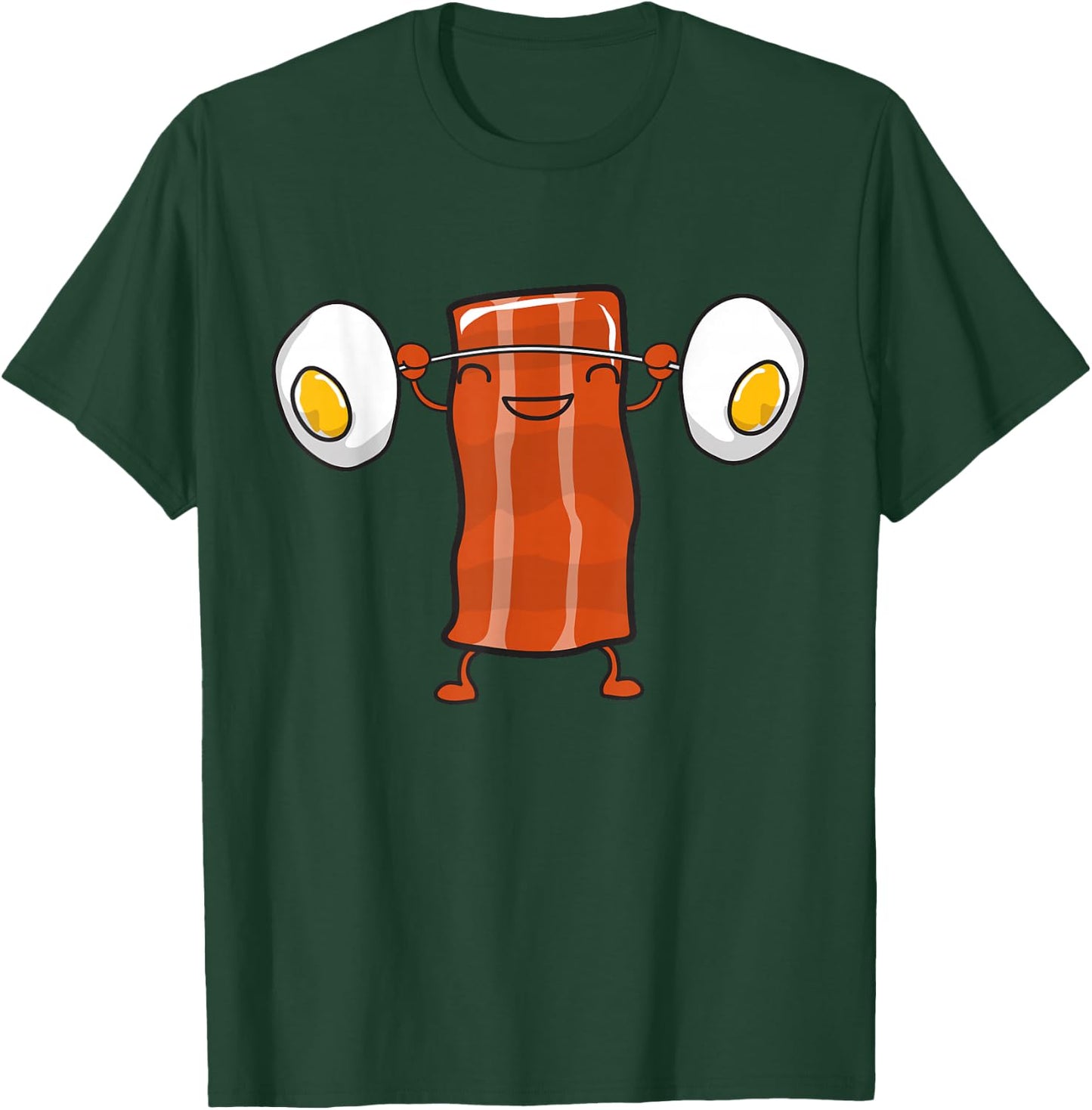 Bacon Lifting Eggs Funny Keto Snatch Squat Barbell Weight T-Shirt - T-Shirt | Forest