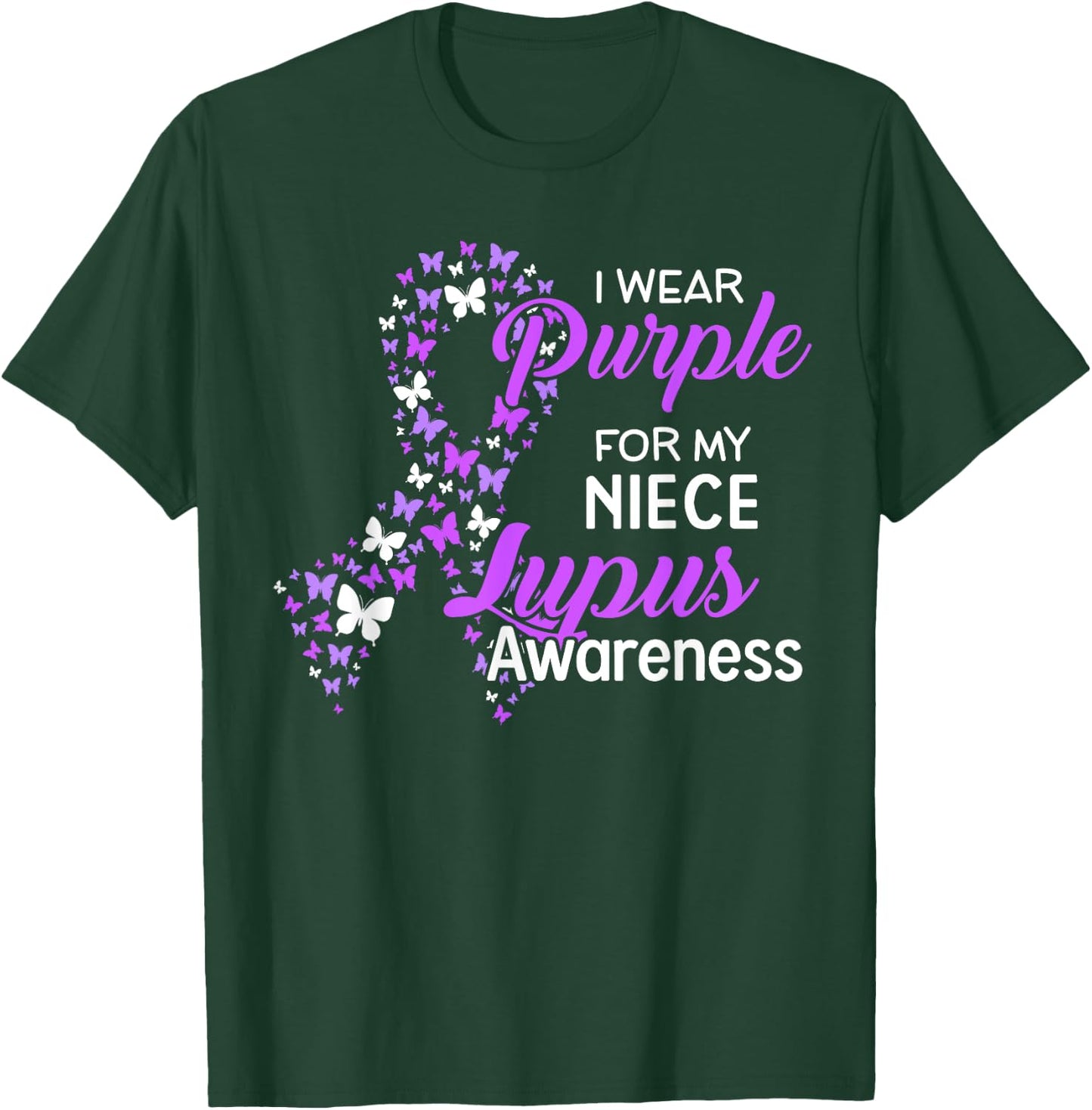 I Wear Purple For NIECE Lupus Awareness gifts T-Shirt - T-Shirt | Forest