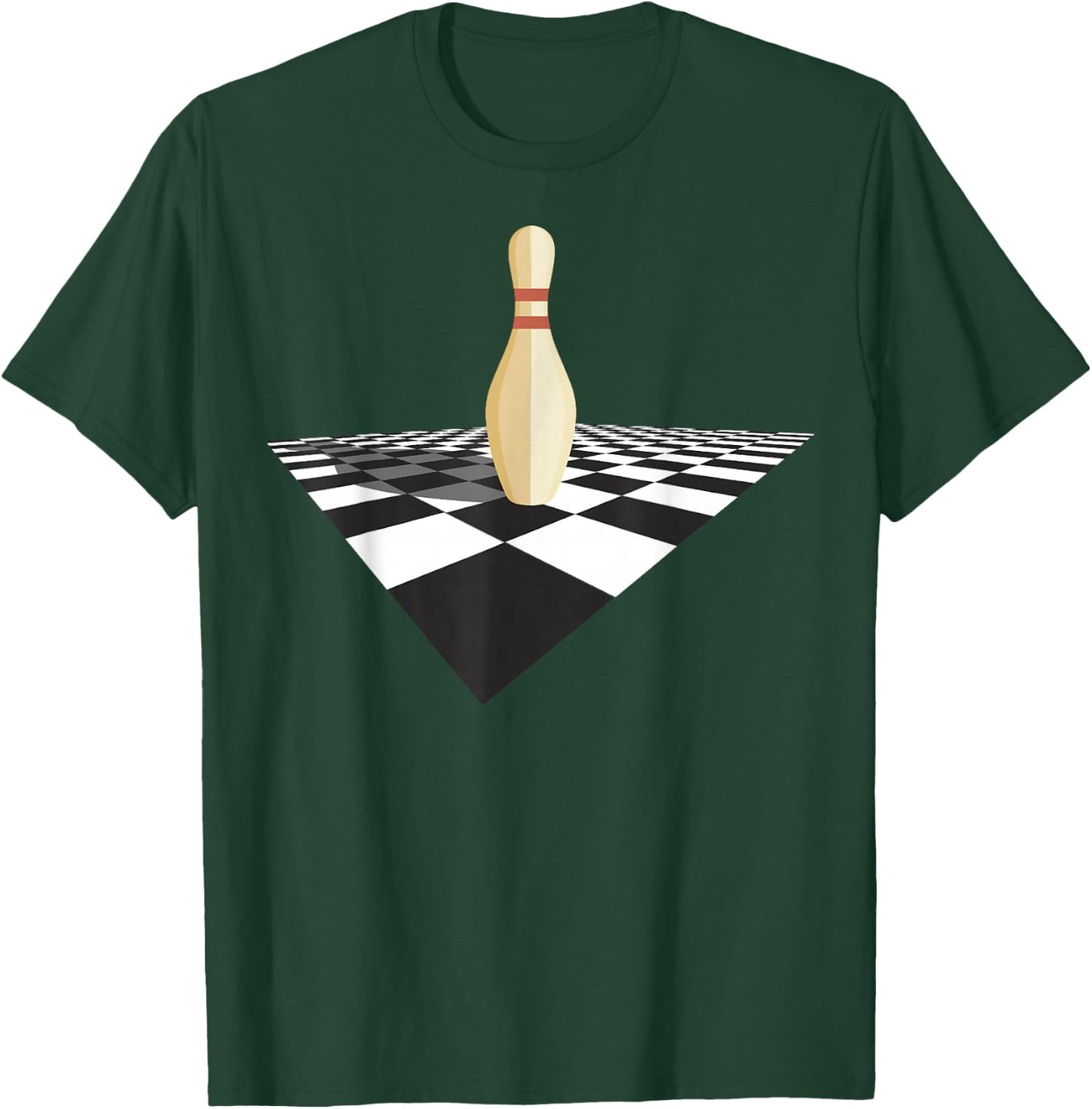 The Big Lebowski Bowling Pin Checkered Floor Graphic T-Shirt - T-Shirt | Forest
