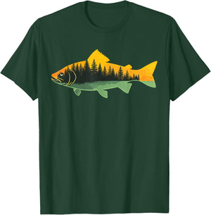 Fishing Outdoor Forest Nature Wildlife Fisherman T-Shirt - T-Shirt | Forest