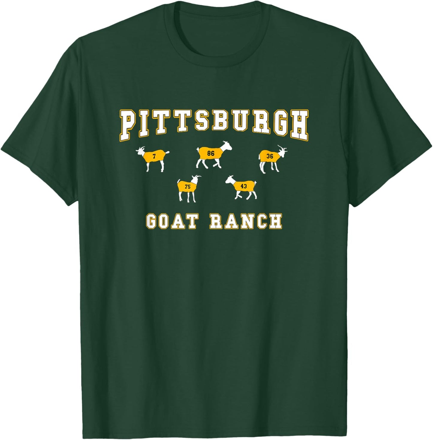 Pittsburgh G.O.A.T. Ranch Funny Football Goats T-Shirt - T-Shirt | Forest
