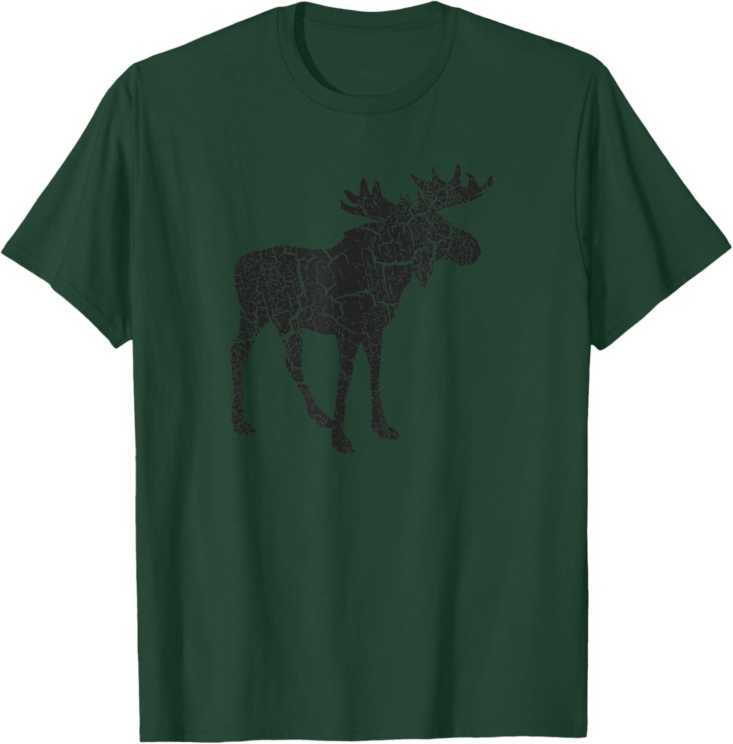 Moose Distressed Print - Vintage Moose T-Shirt - T-Shirt | Forest