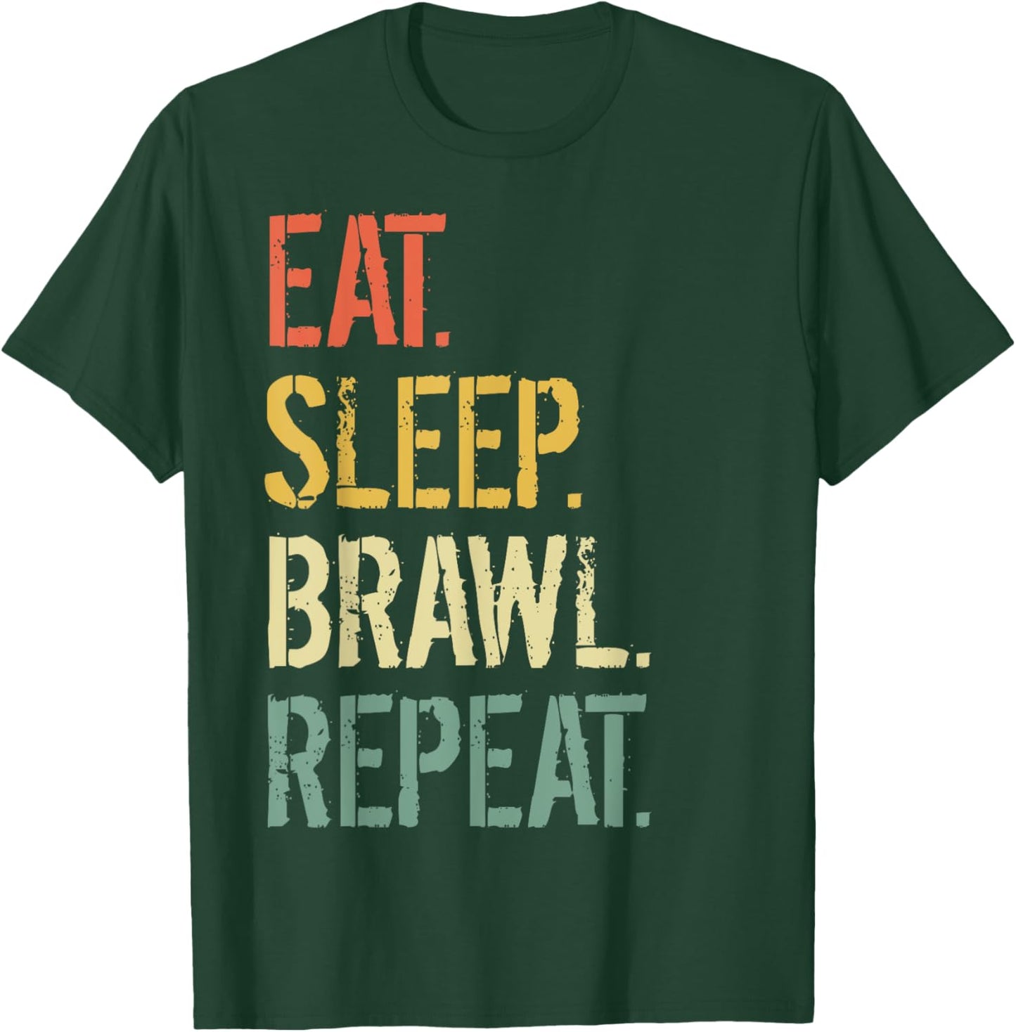 Eat Sleep Brawl Repeat Stars Funny Video Gamer Gaming T-Shirt - T-Shirt | Forest