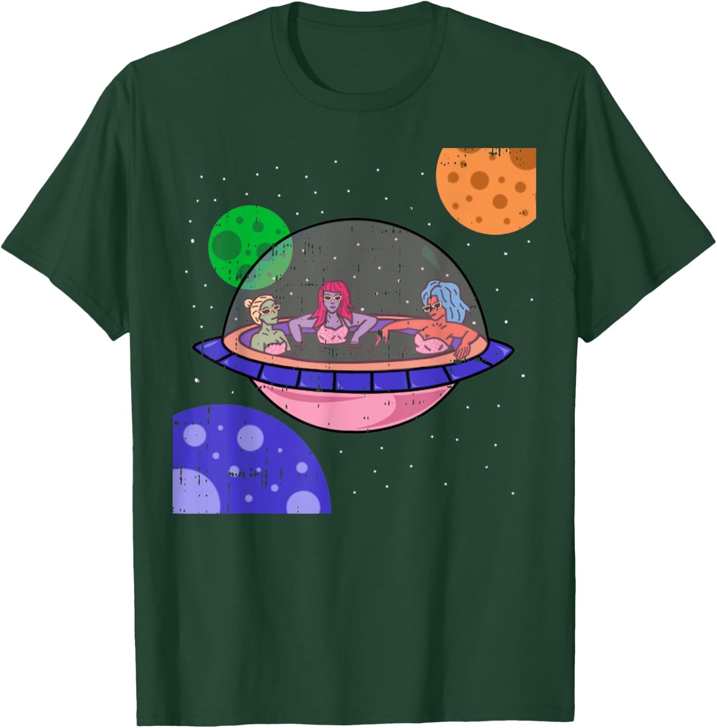 Area-51 Alien Easy Bathtub Space Lazy UFO Halloween Gift T-Shirt - T-Shirt | Forest