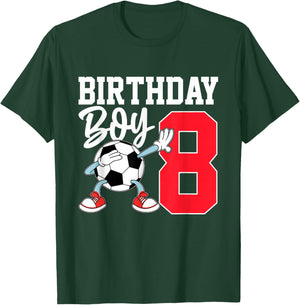 8th Birthday Shirt for Boys Football Soccer Eight Year 8 Old T-Shirt - T-Shirt | Forest