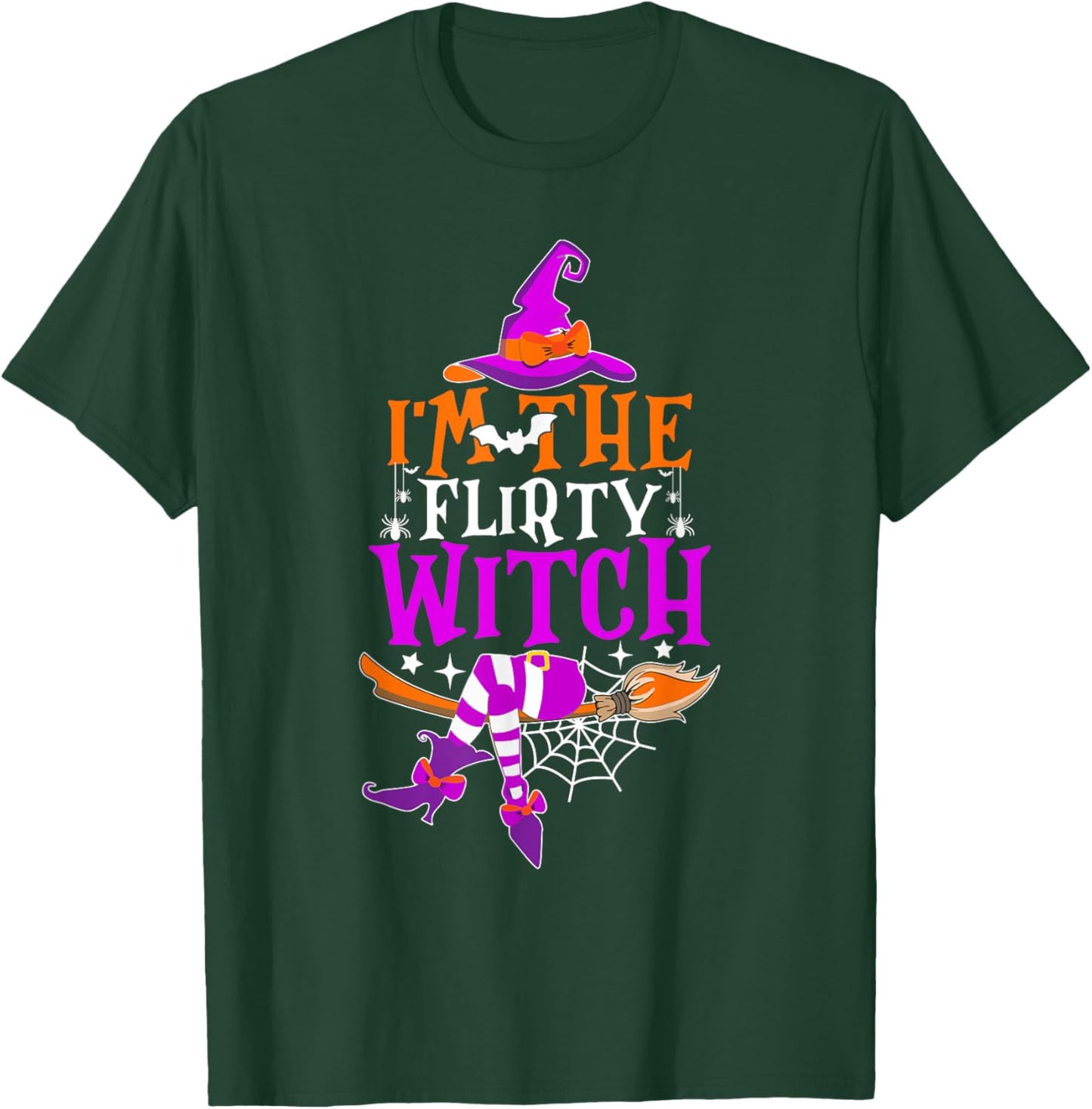 I'm The Flirty Witch Shirt Funny Witch Halloween Costume T-Shirt - T-Shirt | Forest