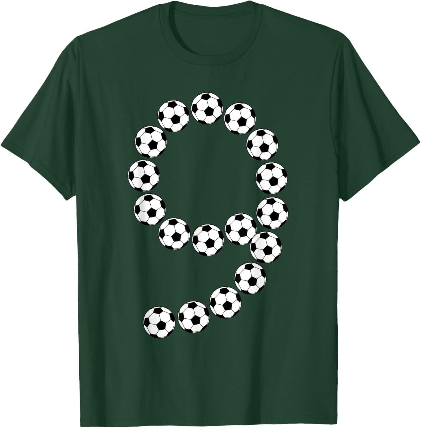 9th Birthday Football Soccer Boys Kids 9 Nine Years Old T-Shirt - T-Shirt | Forest