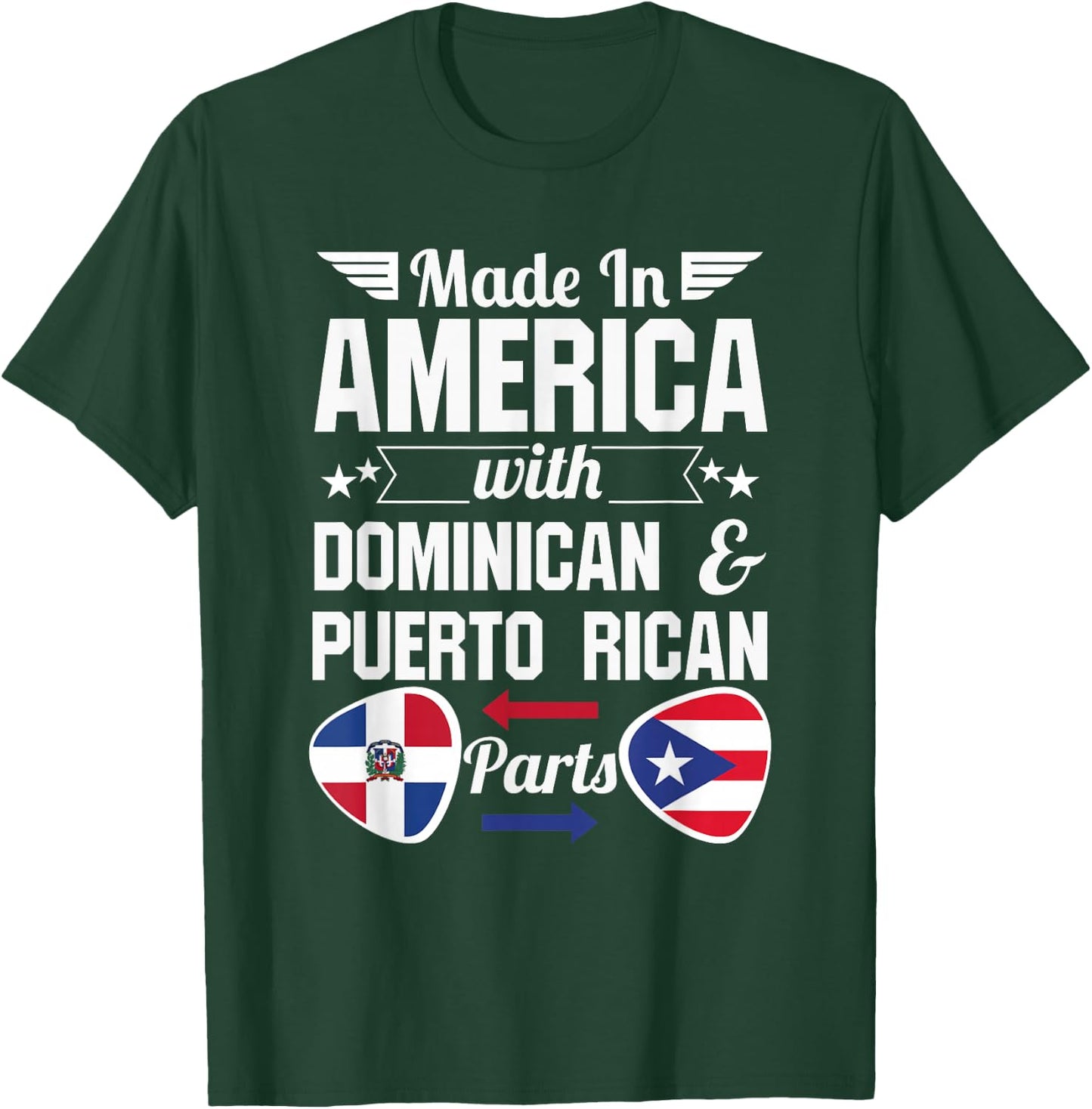 Dominirican Puerto Rico and Republica Dominicana Pride Flag T-Shirt - T-Shirt | Forest