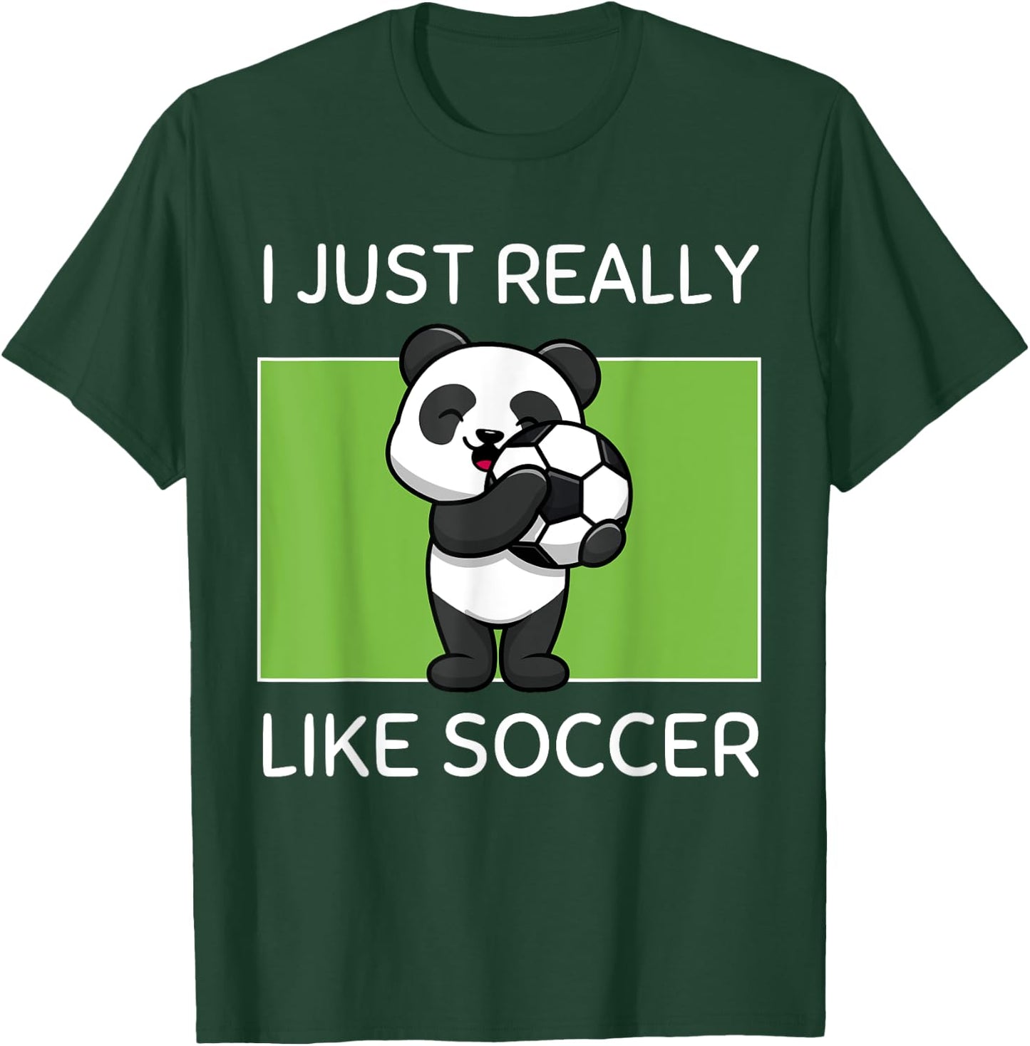Cute Kawaii Panda I Just Really Like Soccer Kawaii Aesthetic T-Shirt - T-Shirt | Forest