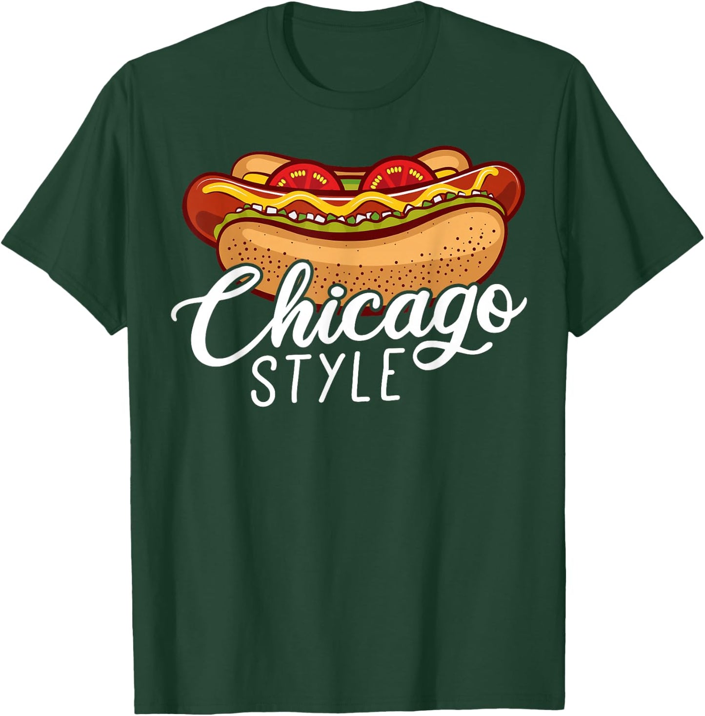 Chicago Style HOT Dog Gift Hotdog T-Shirt - T-Shirt | Forest