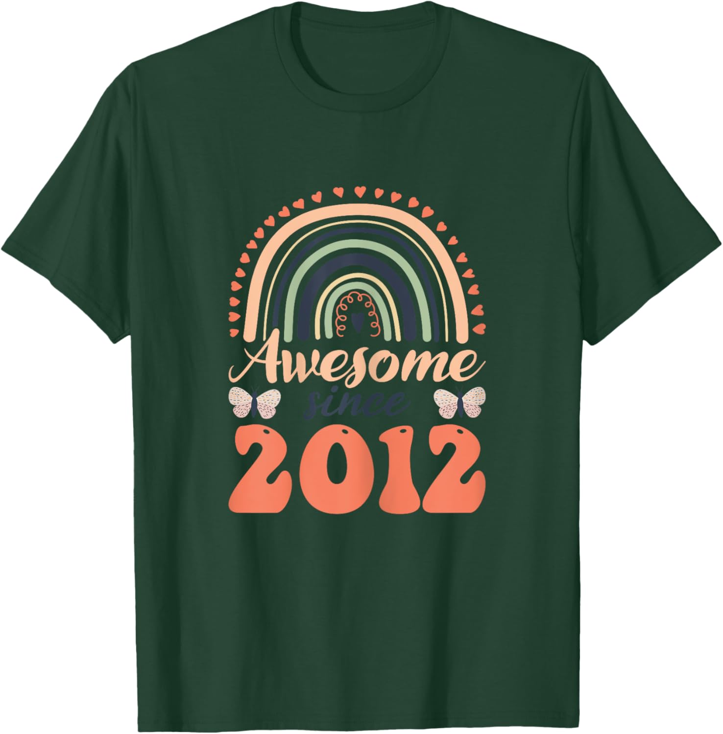 Awesome Since 2012 Cute Girl Women Birthday T-Shirt - T-Shirt | Forest