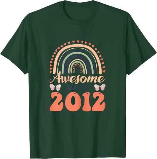 Awesome Since 2012 Cute Girl Women Birthday T-Shirt - T-Shirt | Forest
