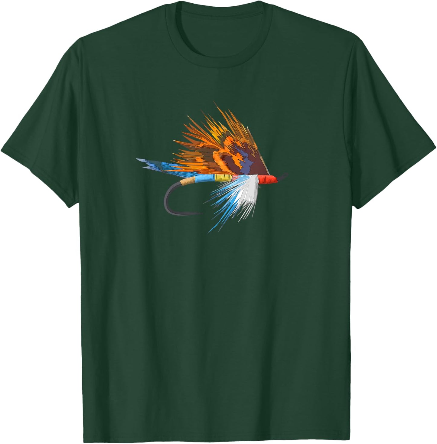 Fly Fishing Trout Fly Tie Art Fisherman Fly Fish Hook Art T-Shirt - T-Shirt | Forest